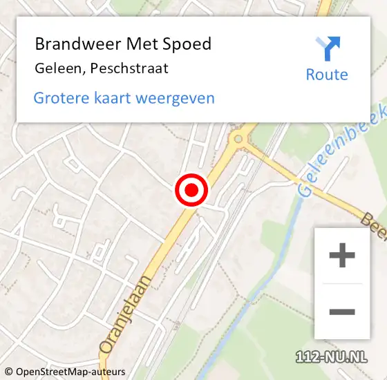 Locatie op kaart van de 112 melding: Brandweer Met Spoed Naar Geleen, Peschstraat op 14 december 2024 15:56