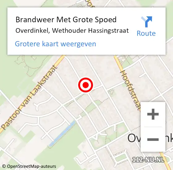 Locatie op kaart van de 112 melding: Brandweer Met Grote Spoed Naar Overdinkel, Wethouder Hassingstraat op 14 december 2024 15:57