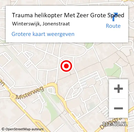 Locatie op kaart van de 112 melding: Trauma helikopter Met Zeer Grote Spoed Naar Winterswijk, Jonenstraat op 14 december 2024 16:15