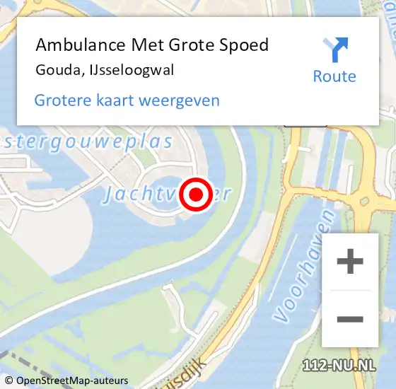 Locatie op kaart van de 112 melding: Ambulance Met Grote Spoed Naar Gouda, IJsseloogwal op 14 december 2024 16:16