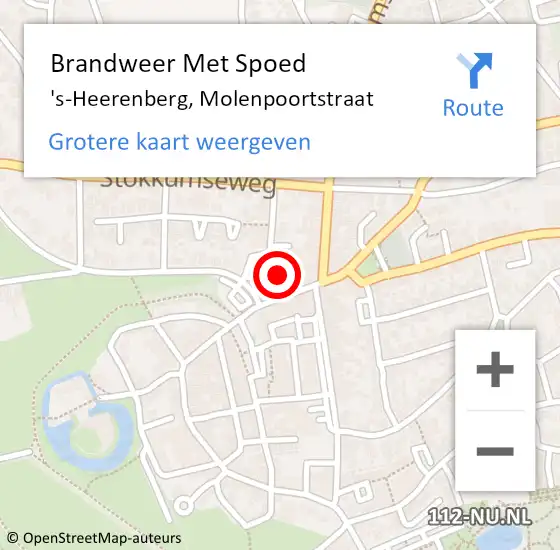 Locatie op kaart van de 112 melding: Brandweer Met Spoed Naar 's-Heerenberg, Molenpoortstraat op 14 december 2024 16:18