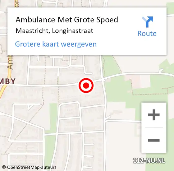 Locatie op kaart van de 112 melding: Ambulance Met Grote Spoed Naar Maastricht, Longinastraat op 30 oktober 2014 11:52