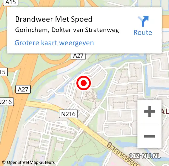 Locatie op kaart van de 112 melding: Brandweer Met Spoed Naar Gorinchem, Dokter van Stratenweg op 14 december 2024 16:29