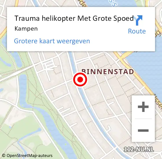 Locatie op kaart van de 112 melding: Trauma helikopter Met Grote Spoed Naar Kampen op 14 december 2024 16:38