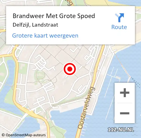 Locatie op kaart van de 112 melding: Brandweer Met Grote Spoed Naar Delfzijl, Landstraat op 14 december 2024 17:19