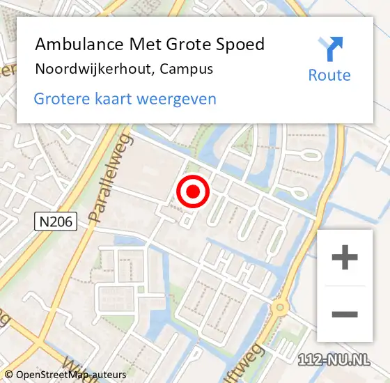 Locatie op kaart van de 112 melding: Ambulance Met Grote Spoed Naar Noordwijkerhout, Campus op 14 december 2024 18:17