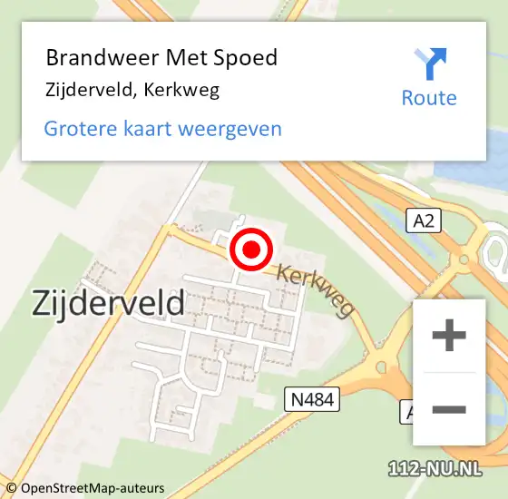 Locatie op kaart van de 112 melding: Brandweer Met Spoed Naar Zijderveld, Kerkweg op 14 december 2024 18:24