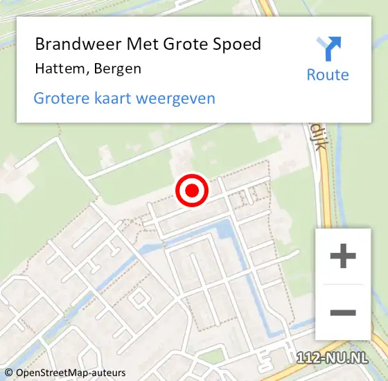 Locatie op kaart van de 112 melding: Brandweer Met Grote Spoed Naar Hattem, Bergen op 14 december 2024 19:05