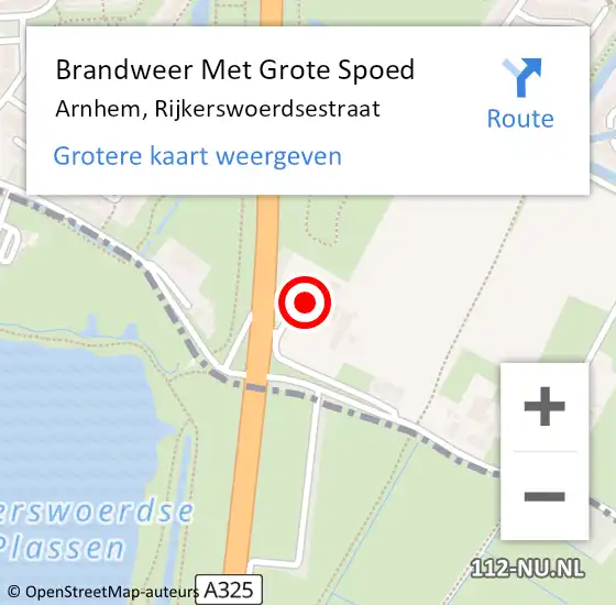 Locatie op kaart van de 112 melding: Brandweer Met Grote Spoed Naar Arnhem, Rijkerswoerdsestraat op 14 december 2024 19:33