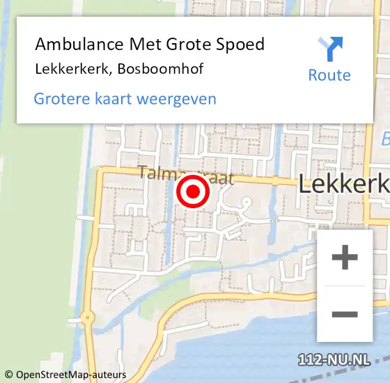 Locatie op kaart van de 112 melding: Ambulance Met Grote Spoed Naar Lekkerkerk, Bosboomhof op 14 december 2024 19:51