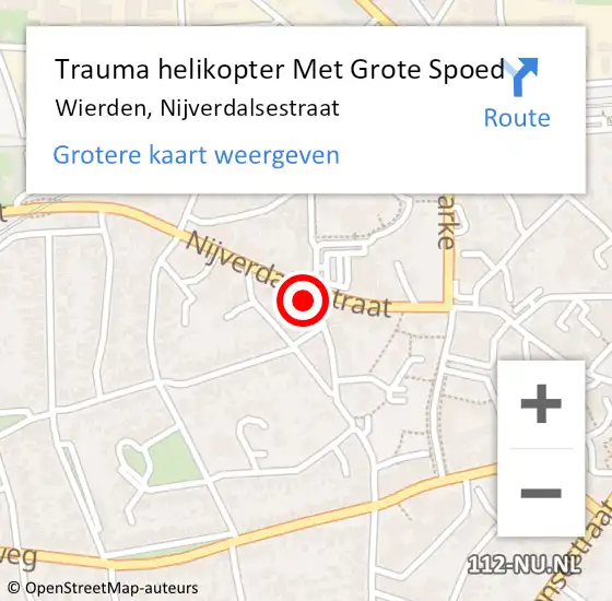 Locatie op kaart van de 112 melding: Trauma helikopter Met Grote Spoed Naar Wierden, Nijverdalsestraat op 14 december 2024 19:52