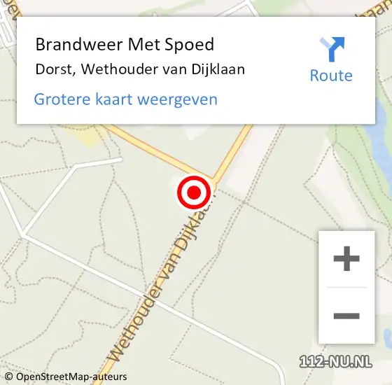 Locatie op kaart van de 112 melding: Brandweer Met Spoed Naar Dorst, Wethouder van Dijklaan op 14 december 2024 19:52