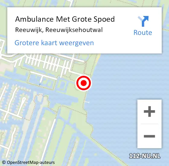 Locatie op kaart van de 112 melding: Ambulance Met Grote Spoed Naar Reeuwijk, Reeuwijksehoutwal op 14 december 2024 20:09