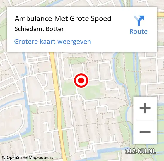 Locatie op kaart van de 112 melding: Ambulance Met Grote Spoed Naar Schiedam, Botter op 14 december 2024 20:16