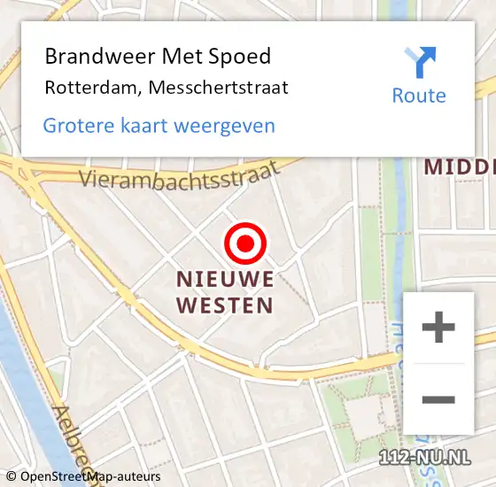 Locatie op kaart van de 112 melding: Brandweer Met Spoed Naar Rotterdam, Messchertstraat op 14 december 2024 20:22