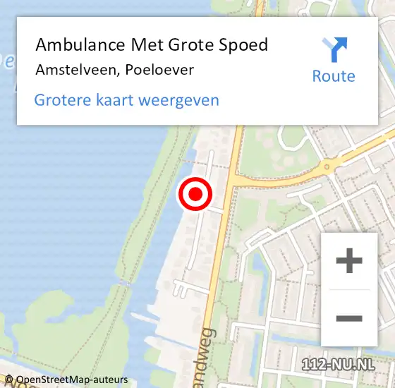 Locatie op kaart van de 112 melding: Ambulance Met Grote Spoed Naar Amstelveen, Poeloever op 14 december 2024 20:30