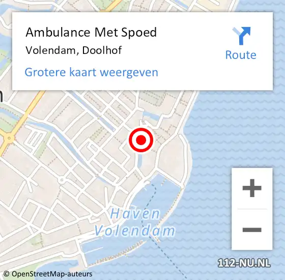 Locatie op kaart van de 112 melding: Ambulance Met Spoed Naar Volendam, Doolhof op 14 december 2024 20:45