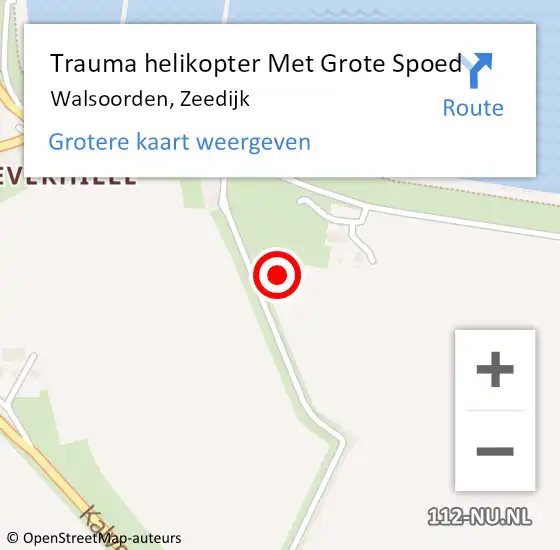 Locatie op kaart van de 112 melding: Trauma helikopter Met Grote Spoed Naar Walsoorden, Zeedijk op 14 december 2024 21:10