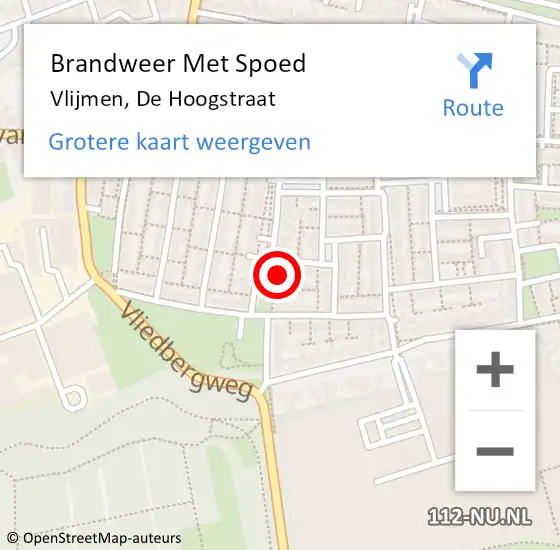 Locatie op kaart van de 112 melding: Brandweer Met Spoed Naar Vlijmen, De Hoogstraat op 14 december 2024 22:57