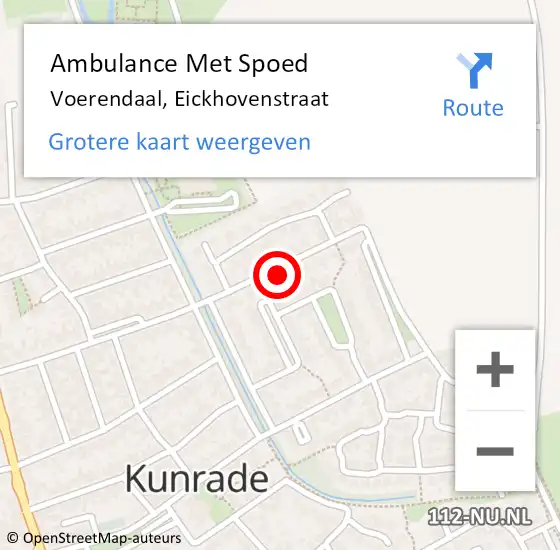 Locatie op kaart van de 112 melding: Ambulance Met Spoed Naar Voerendaal, Eickhovenstraat op 30 oktober 2014 12:20