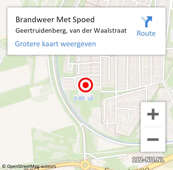 Locatie op kaart van de 112 melding: Brandweer Met Spoed Naar Geertruidenberg, van der Waalstraat op 14 december 2024 23:34