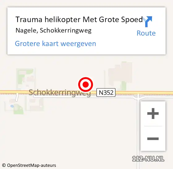 Locatie op kaart van de 112 melding: Trauma helikopter Met Grote Spoed Naar Nagele, Schokkerringweg op 14 december 2024 23:40