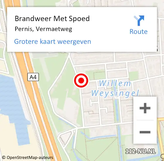 Locatie op kaart van de 112 melding: Brandweer Met Spoed Naar Pernis, Vermaetweg op 14 december 2024 23:42