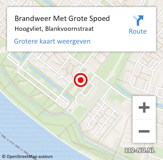 Locatie op kaart van de 112 melding: Brandweer Met Grote Spoed Naar Hoogvliet, Blankvoornstraat op 15 december 2024 00:05