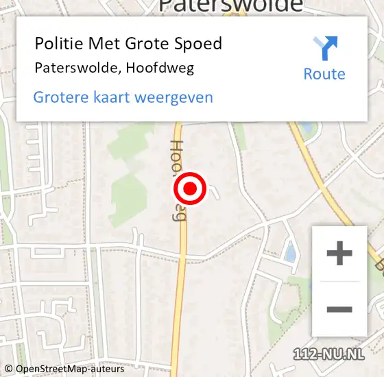 Locatie op kaart van de 112 melding: Politie Met Grote Spoed Naar Paterswolde, Hoofdweg op 15 december 2024 00:57