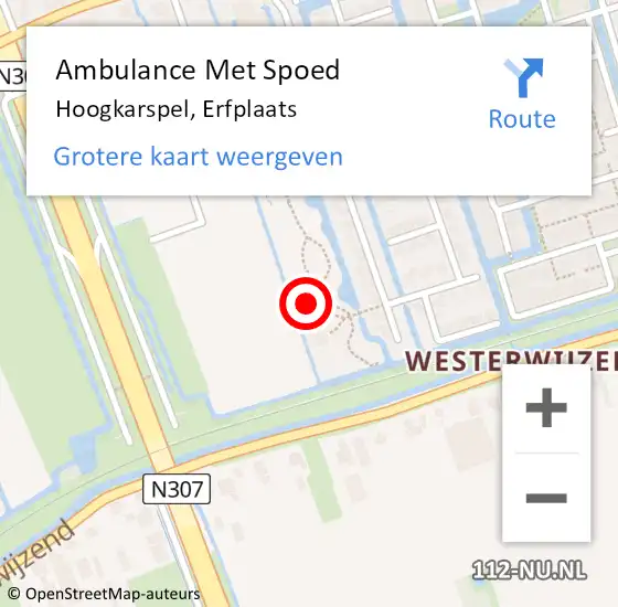 Locatie op kaart van de 112 melding: Ambulance Met Spoed Naar Hoogkarspel, Erfplaats op 15 december 2024 01:38