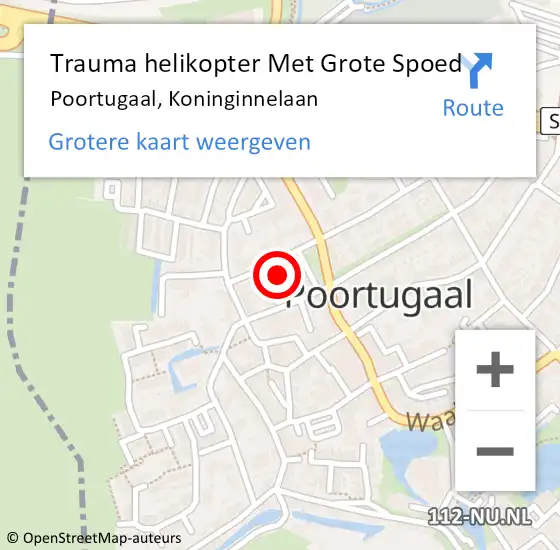 Locatie op kaart van de 112 melding: Trauma helikopter Met Grote Spoed Naar Poortugaal, Koninginnelaan op 15 december 2024 01:56