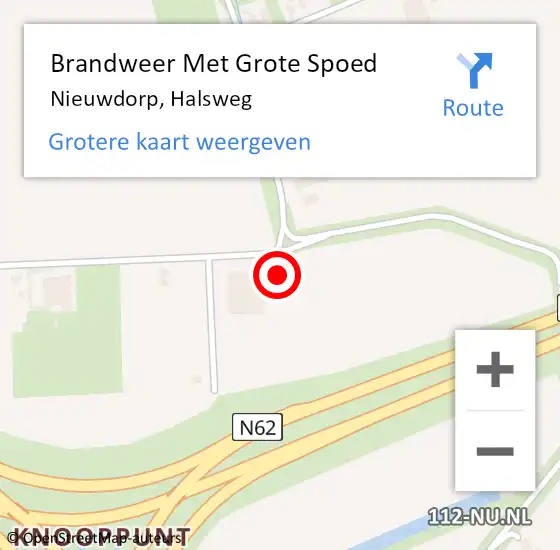 Locatie op kaart van de 112 melding: Brandweer Met Grote Spoed Naar Nieuwdorp, Halsweg op 15 december 2024 02:34