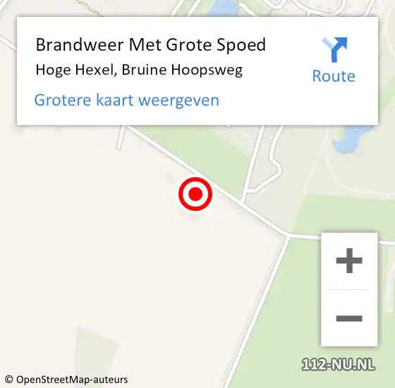 Locatie op kaart van de 112 melding: Brandweer Met Grote Spoed Naar Hoge Hexel, Bruine Hoopsweg op 19 oktober 2013 10:34