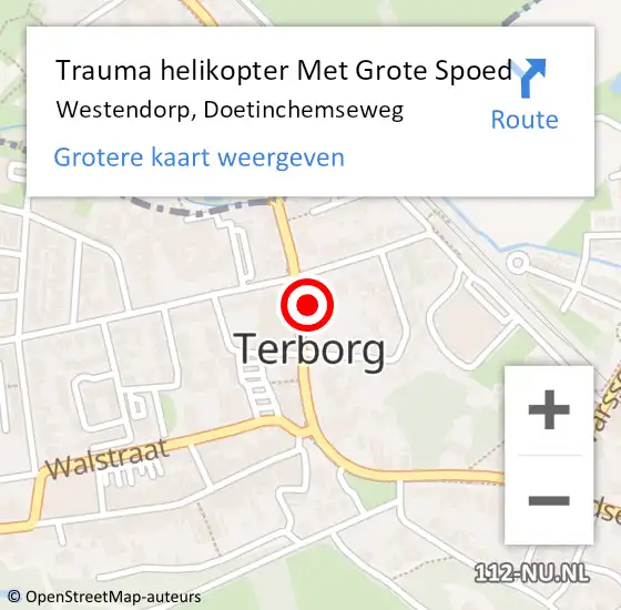 Locatie op kaart van de 112 melding: Trauma helikopter Met Grote Spoed Naar Westendorp, Doetinchemseweg op 15 december 2024 03:17