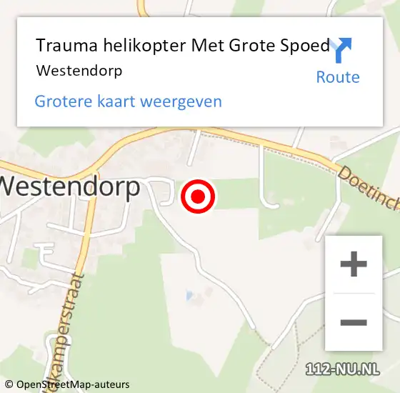 Locatie op kaart van de 112 melding: Trauma helikopter Met Grote Spoed Naar Westendorp op 15 december 2024 03:17