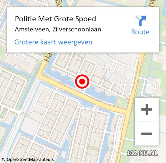 Locatie op kaart van de 112 melding: Politie Met Grote Spoed Naar Amstelveen, Zilverschoonlaan op 15 december 2024 03:50