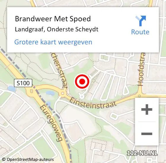 Locatie op kaart van de 112 melding: Brandweer Met Spoed Naar Landgraaf, Onderste Scheydt op 15 december 2024 04:22