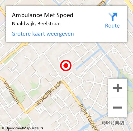 Locatie op kaart van de 112 melding: Ambulance Met Spoed Naar Naaldwijk, Beelstraat op 15 december 2024 06:18