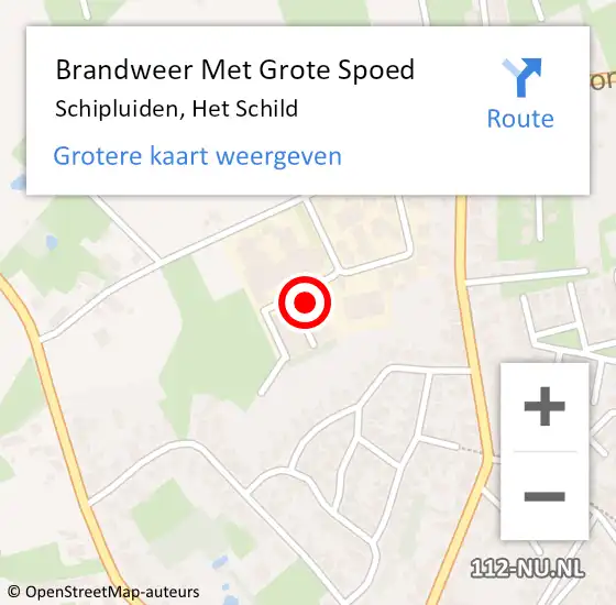 Locatie op kaart van de 112 melding: Brandweer Met Grote Spoed Naar Schipluiden, Het Schild op 15 december 2024 07:29