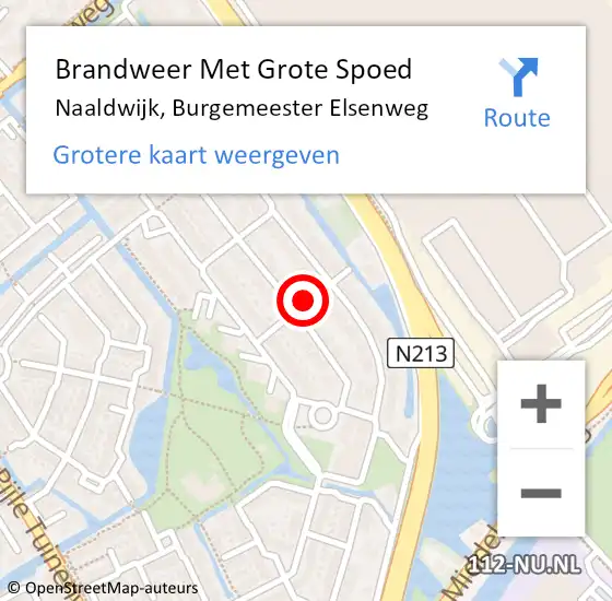 Locatie op kaart van de 112 melding: Brandweer Met Grote Spoed Naar Naaldwijk, Burgemeester Elsenweg op 15 december 2024 08:58