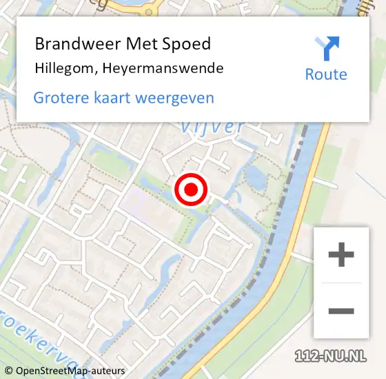 Locatie op kaart van de 112 melding: Brandweer Met Spoed Naar Hillegom, Heyermanswende op 15 december 2024 09:30