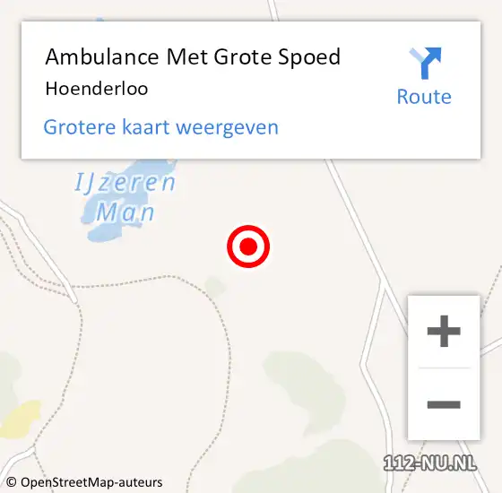 Locatie op kaart van de 112 melding: Ambulance Met Grote Spoed Naar Hoenderloo op 15 december 2024 09:34