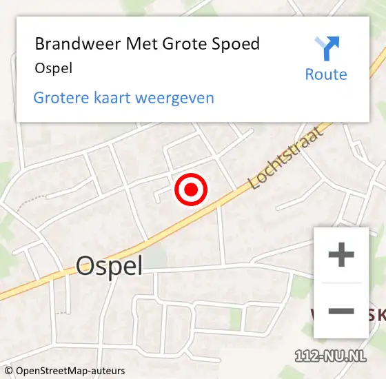 Locatie op kaart van de 112 melding: Brandweer Met Grote Spoed Naar Ospel op 15 december 2024 10:00