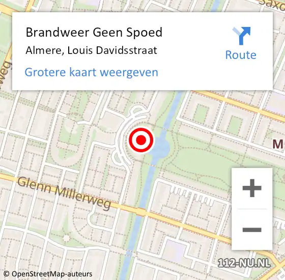 Locatie op kaart van de 112 melding: Brandweer Geen Spoed Naar Almere, Louis Davidsstraat op 15 december 2024 10:12