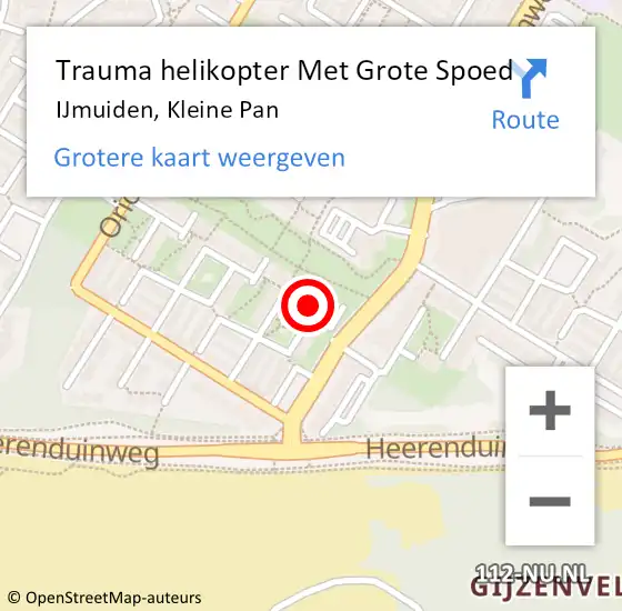 Locatie op kaart van de 112 melding: Trauma helikopter Met Grote Spoed Naar IJmuiden, Kleine Pan op 15 december 2024 10:14