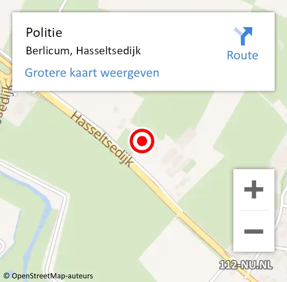 Locatie op kaart van de 112 melding: Politie Berlicum, Hasseltsedijk op 15 december 2024 10:19