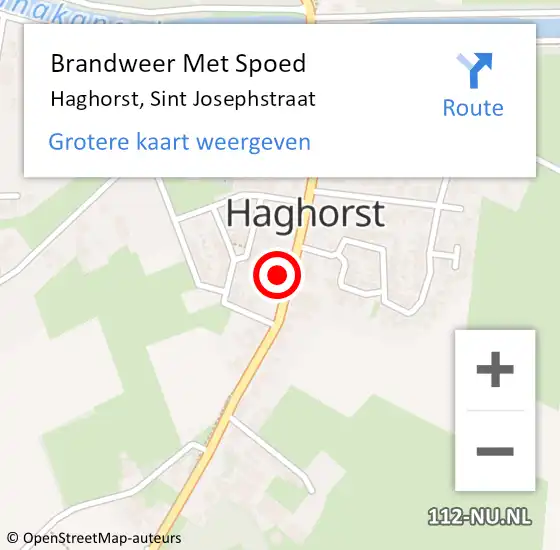 Locatie op kaart van de 112 melding: Brandweer Met Spoed Naar Haghorst, Sint Josephstraat op 15 december 2024 10:24