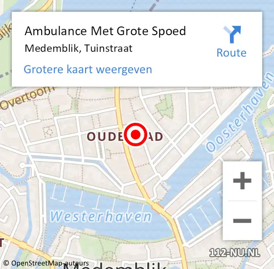 Locatie op kaart van de 112 melding: Ambulance Met Grote Spoed Naar Medemblik, Tuinstraat op 15 december 2024 11:33