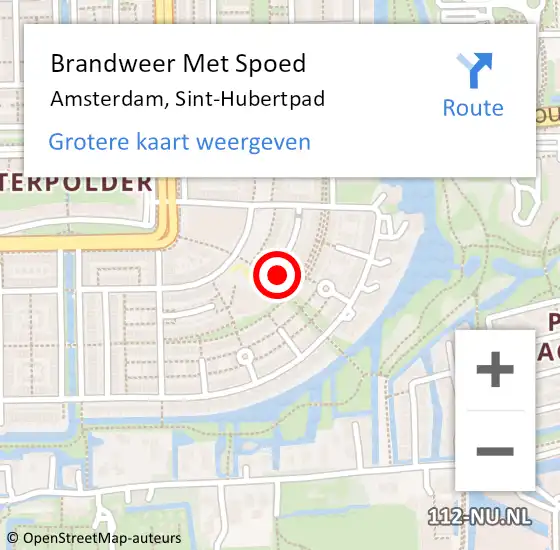 Locatie op kaart van de 112 melding: Brandweer Met Spoed Naar Amsterdam, Sint-Hubertpad op 15 december 2024 12:54