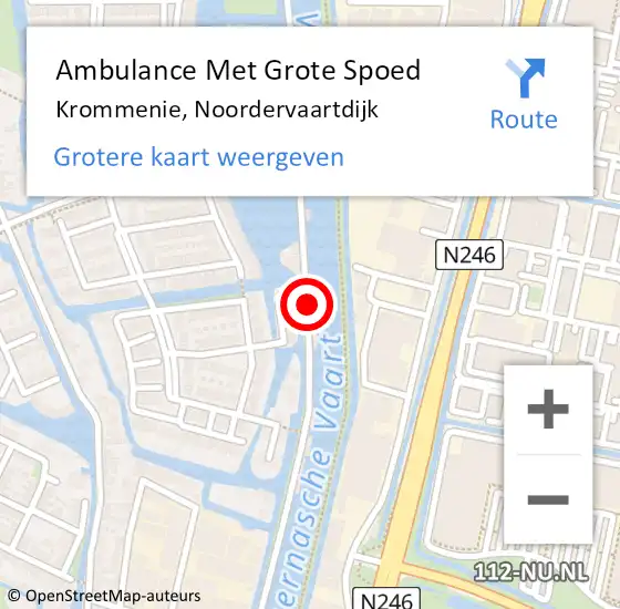 Locatie op kaart van de 112 melding: Ambulance Met Grote Spoed Naar Krommenie, Noordervaartdijk op 15 december 2024 13:15